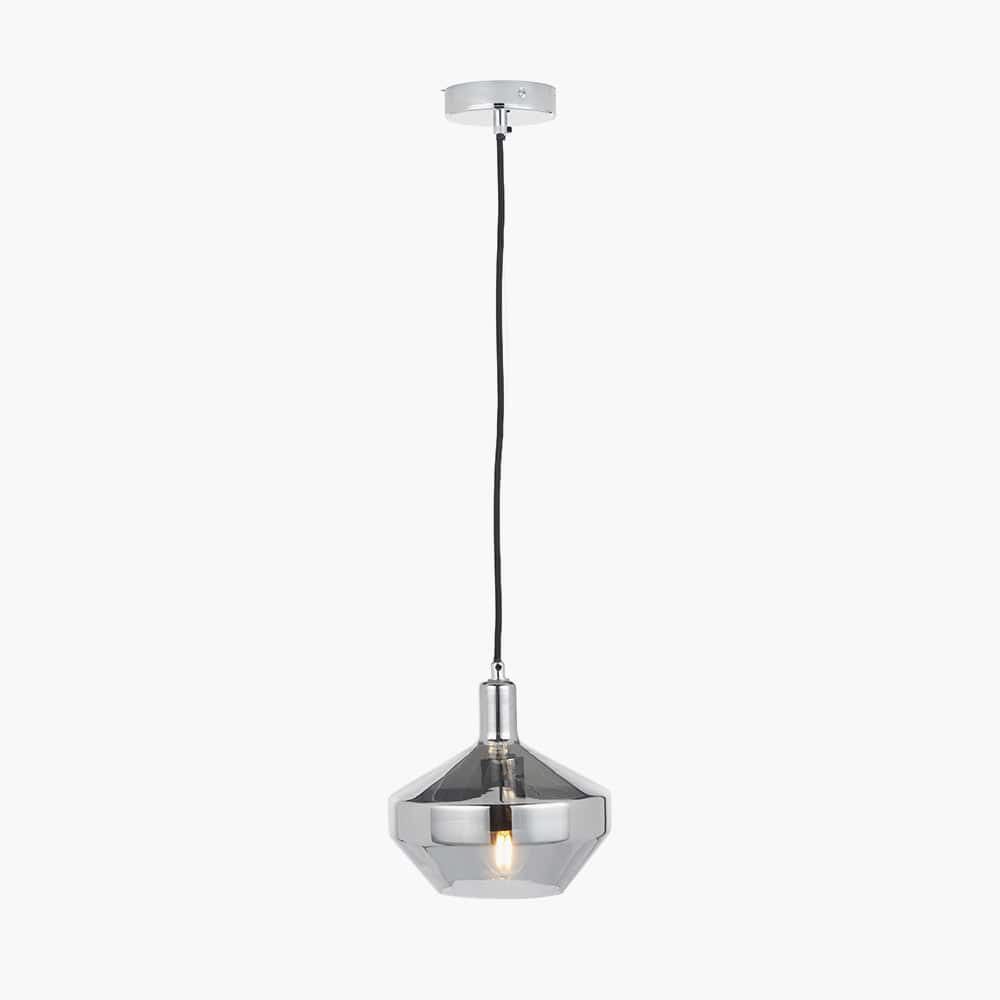 Pacific Lifestyle Lighting Jaxon Shiny Smoked Glass Domed Pendant House of Isabella UK