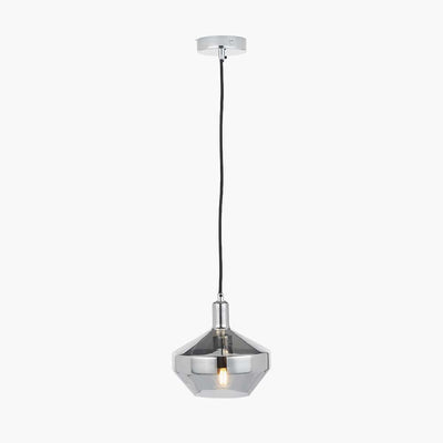 Pacific Lifestyle Lighting Jaxon Shiny Smoked Glass Domed Pendant House of Isabella UK