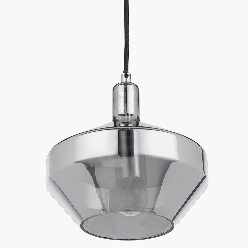 Pacific Lifestyle Lighting Jaxon Shiny Smoked Glass Domed Pendant House of Isabella UK