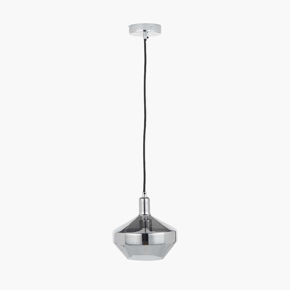 Pacific Lifestyle Lighting Jaxon Shiny Smoked Glass Domed Pendant House of Isabella UK