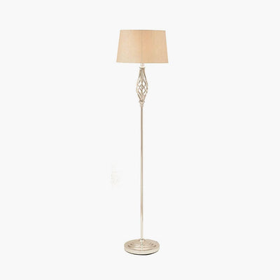 Pacific Lifestyle Lighting Jenna Silver Metal Twist Detail Floor Lamp House of Isabella UK