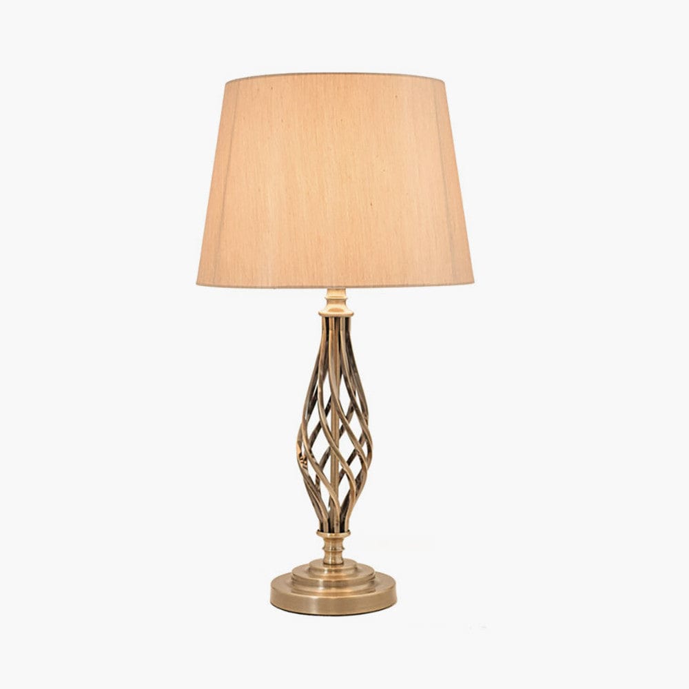 Jenna Silver Metal Twist Detail Table Lamp.