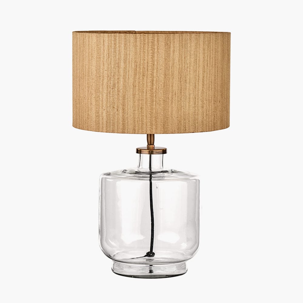 Pacific Lifestyle Lighting Josie Clear Glass and Antique Brass Metal Table Lamp Base House of Isabella UK