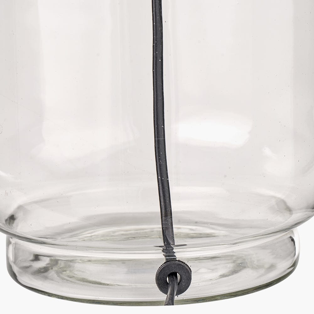 Pacific Lifestyle Lighting Josie Clear Glass and Antique Brass Metal Table Lamp Base House of Isabella UK