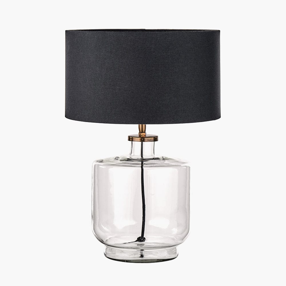 Pacific Lifestyle Lighting Josie Clear Glass and Antique Brass Metal Table Lamp Base House of Isabella UK
