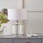 Pacific Lifestyle Lighting Josie Clear Glass and Antique Brass Metal Table Lamp Base House of Isabella UK