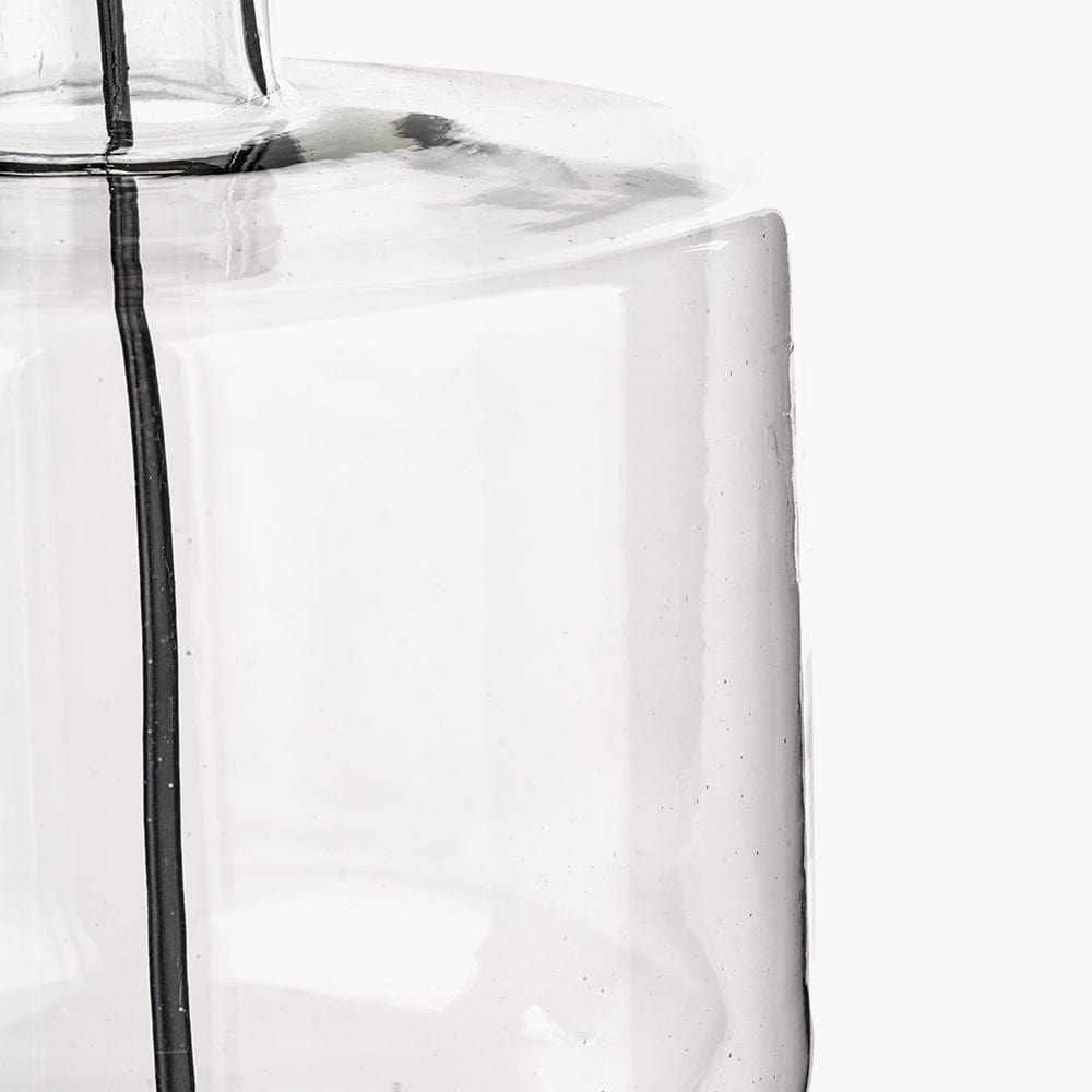 Pacific Lifestyle Lighting Josie Clear Glass and Antique Brass Metal Table Lamp Base House of Isabella UK