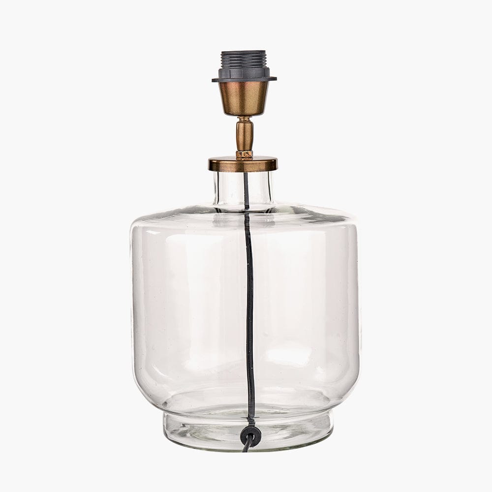 Pacific Lifestyle Lighting Josie Clear Glass and Antique Brass Metal Table Lamp Base House of Isabella UK