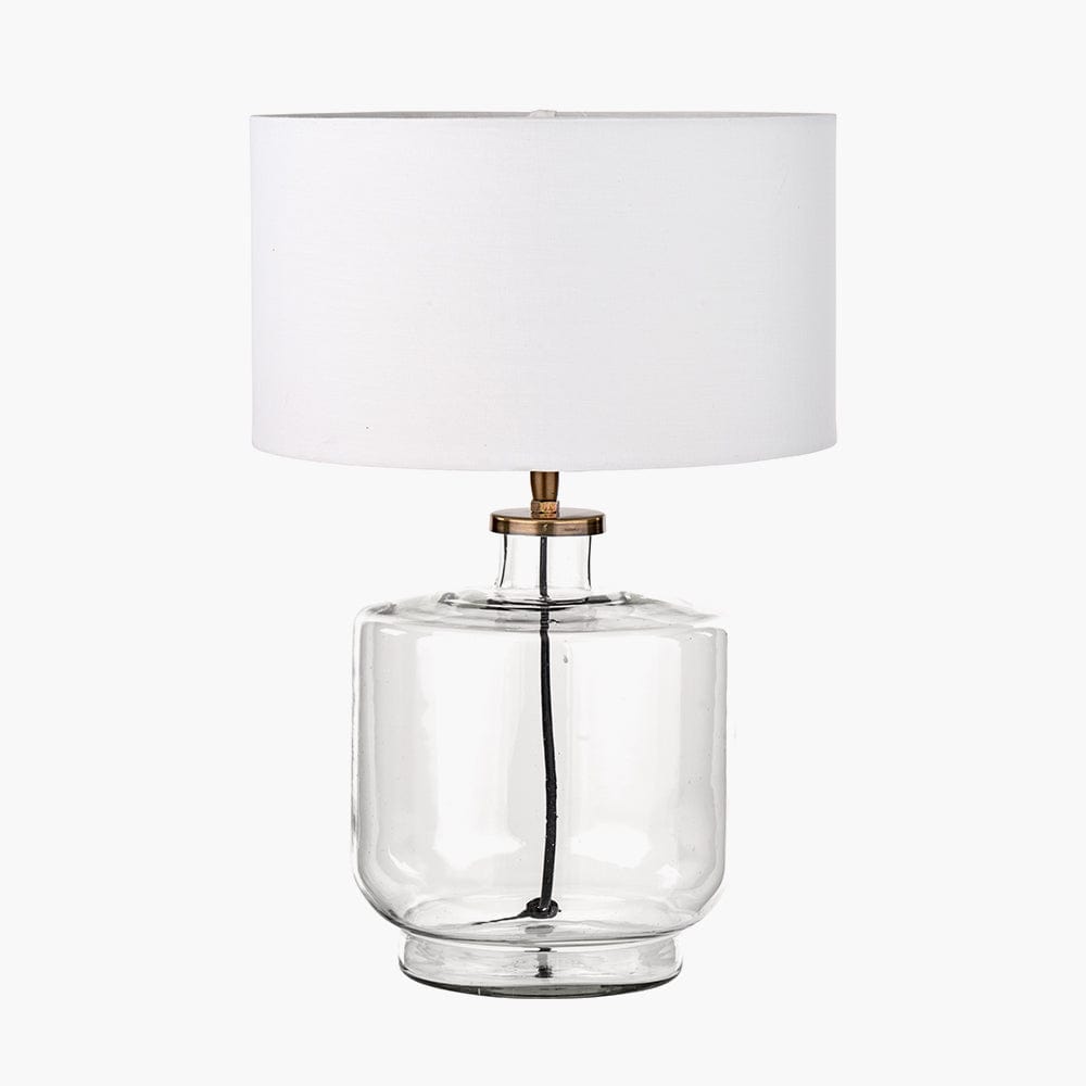 Pacific Lifestyle Lighting Josie Clear Glass and Antique Brass Metal Table Lamp Base House of Isabella UK
