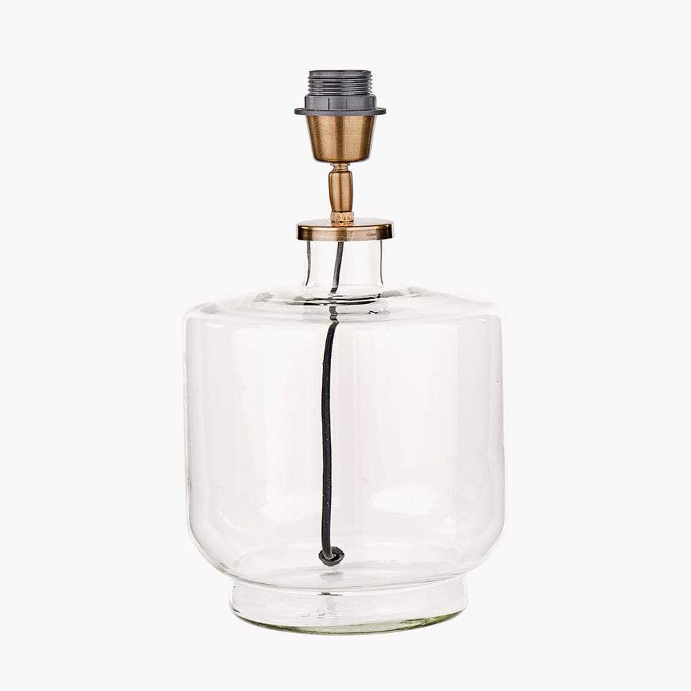 Pacific Lifestyle Lighting Josie Clear Glass and Antique Brass Metal Table Lamp Base House of Isabella UK