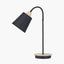 Pacific Lifestyle Lighting Juna Black Metal and Natural Wood Table Lamp House of Isabella UK