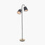 Pacific Lifestyle Lighting Juna Black Metal and Natural Wood Two Head Floor Lamp House of Isabella UK