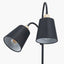 Pacific Lifestyle Lighting Juna Black Metal and Natural Wood Two Head Floor Lamp House of Isabella UK