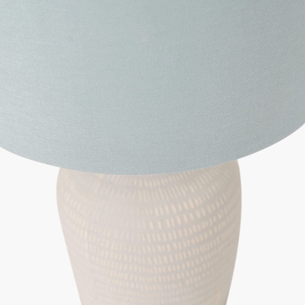 Kai Duck Egg Textured Tall Ceramic Table Lamp.