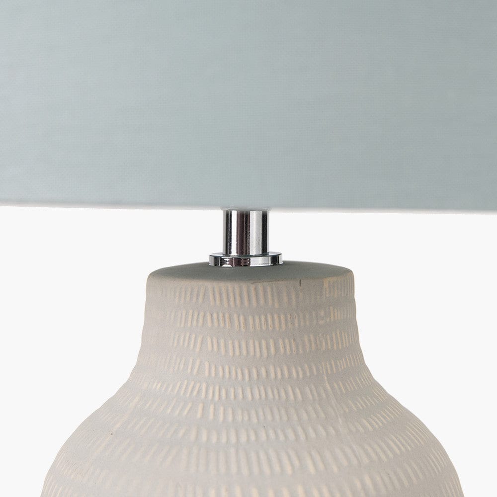 Kai Duck Egg Textured Tall Ceramic Table Lamp.