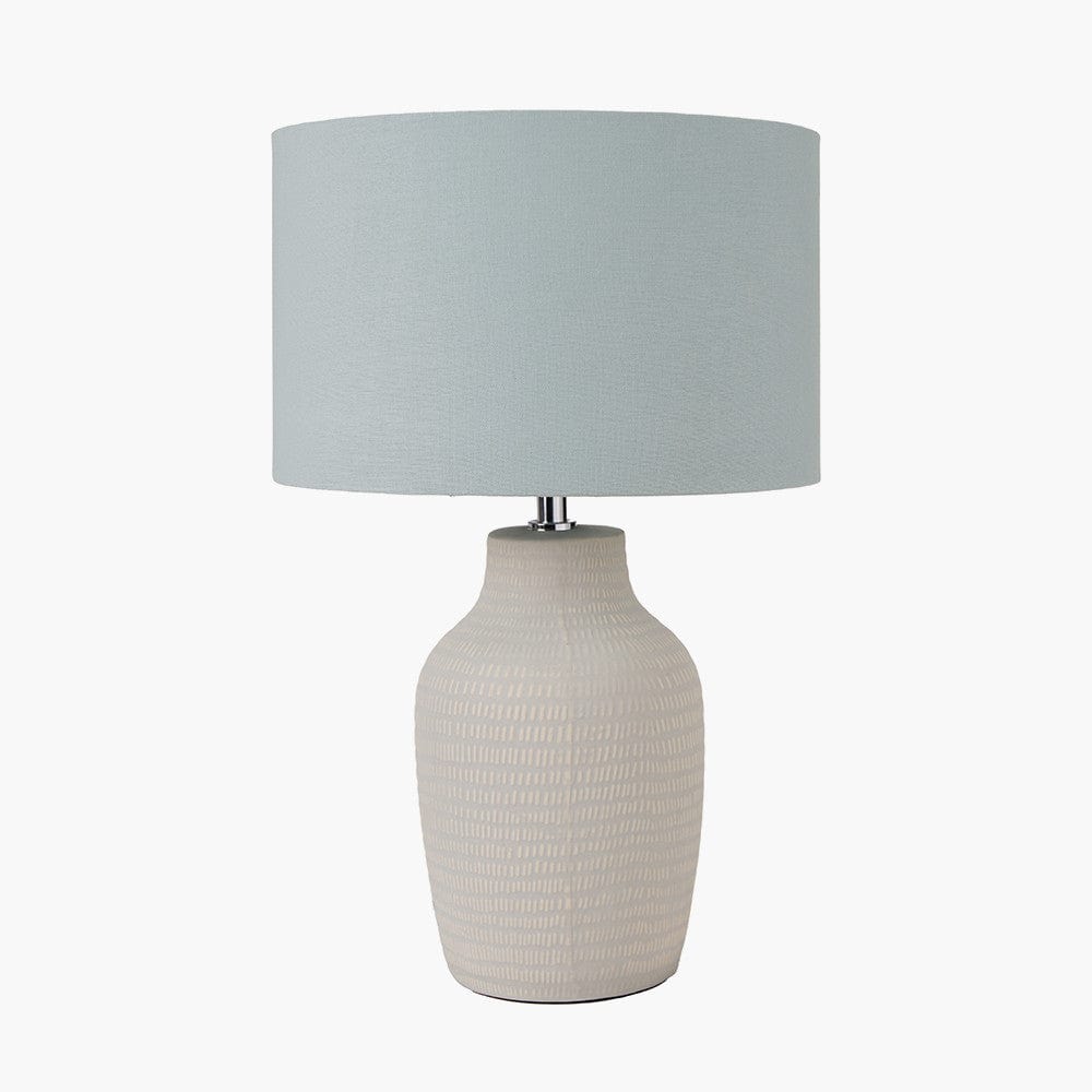Kai Duck Egg Textured Tall Ceramic Table Lamp.