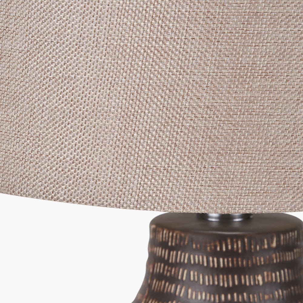 Pacific Lifestyle Lighting Kai Earth Coloured Textured Tall Ceramic Table Lamp House of Isabella UK