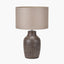 Pacific Lifestyle Lighting Kai Earth Coloured Textured Tall Ceramic Table Lamp House of Isabella UK