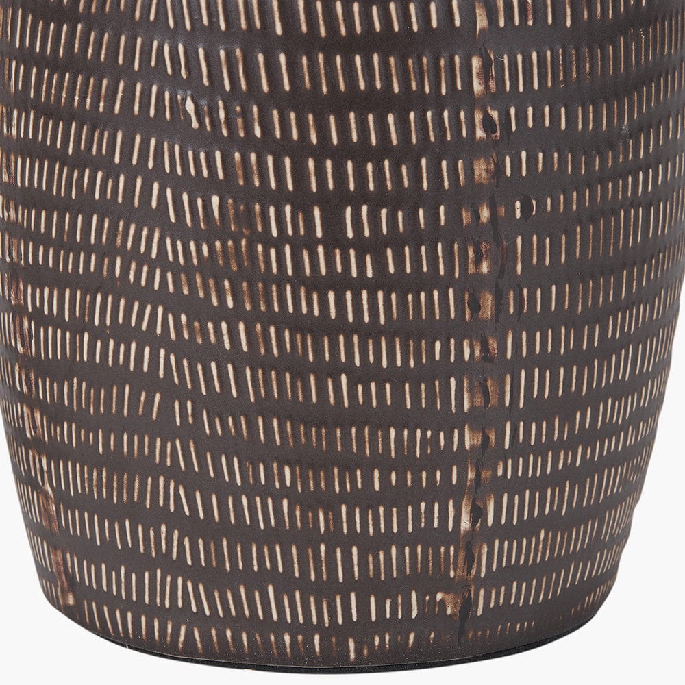 Pacific Lifestyle Lighting Kai Earth Coloured Textured Tall Ceramic Table Lamp House of Isabella UK