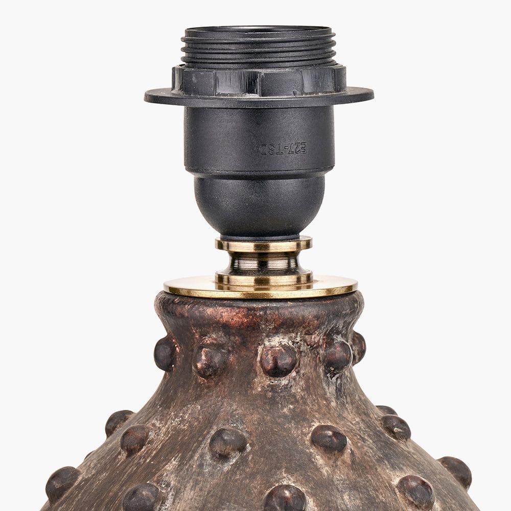 Kali Textured Dot Grey Stoneware Table Lamp Base.