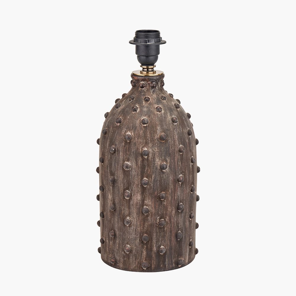 Kali Textured Dot Grey Stoneware Table Lamp Base.