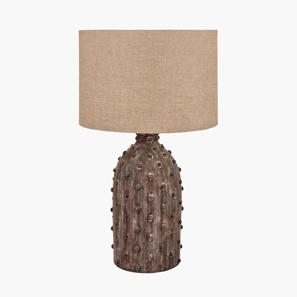 Kali Textured Dot Grey Stoneware Table Lamp Base.