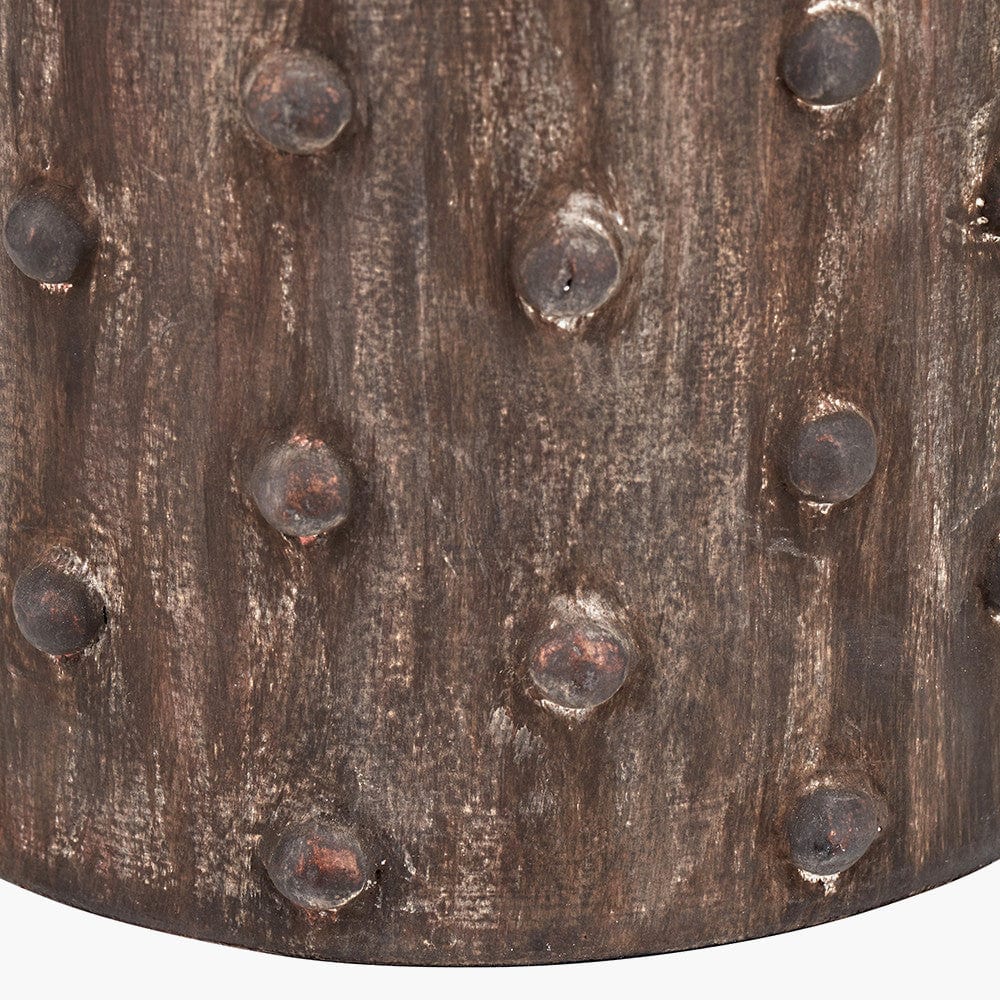 Kali Textured Dot Grey Stoneware Table Lamp Base with Lino 30cm White Self Lined Linen Cylinder Lampshade.