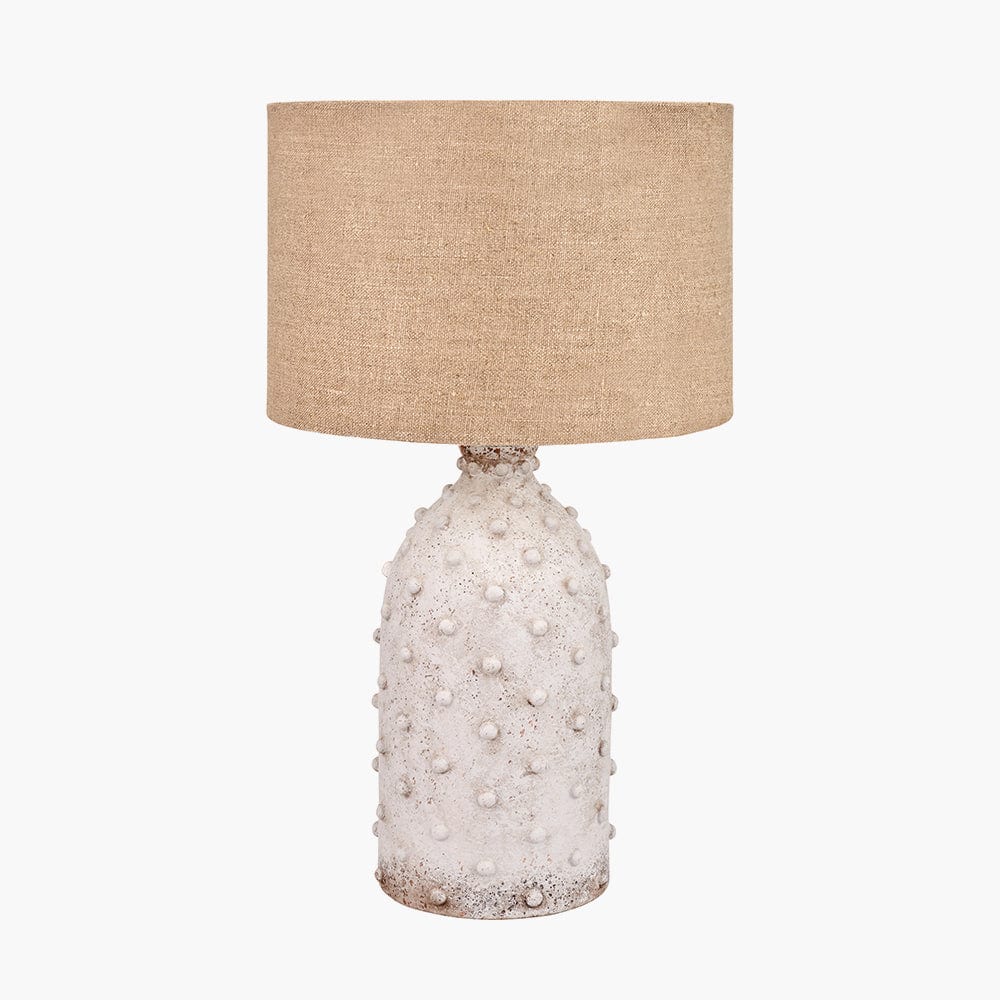 Kali Textured Dot Light Grey Stoneware Table Lamp Base.