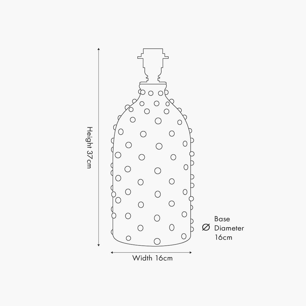 Kali Textured Dot Light Grey Stoneware Table Lamp Base.