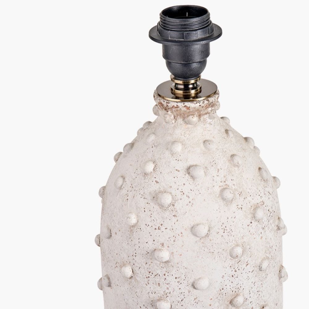 Kali Textured Dot Light Grey Stoneware Table Lamp Base.