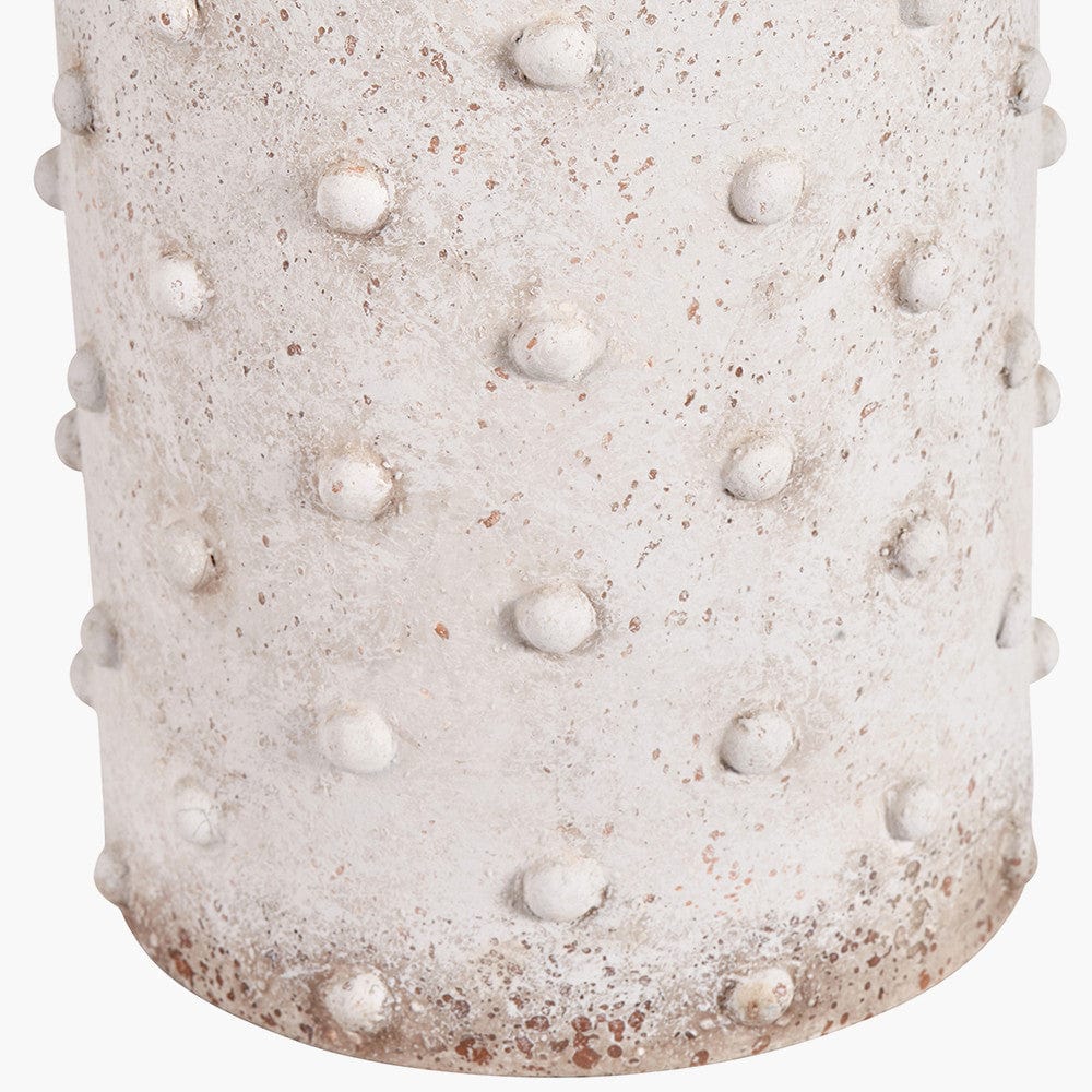 Kali Textured Dot Light Grey Stoneware Table Lamp Base with Edward 30cm Pistachio Green Linen Cylinder Lampshade.