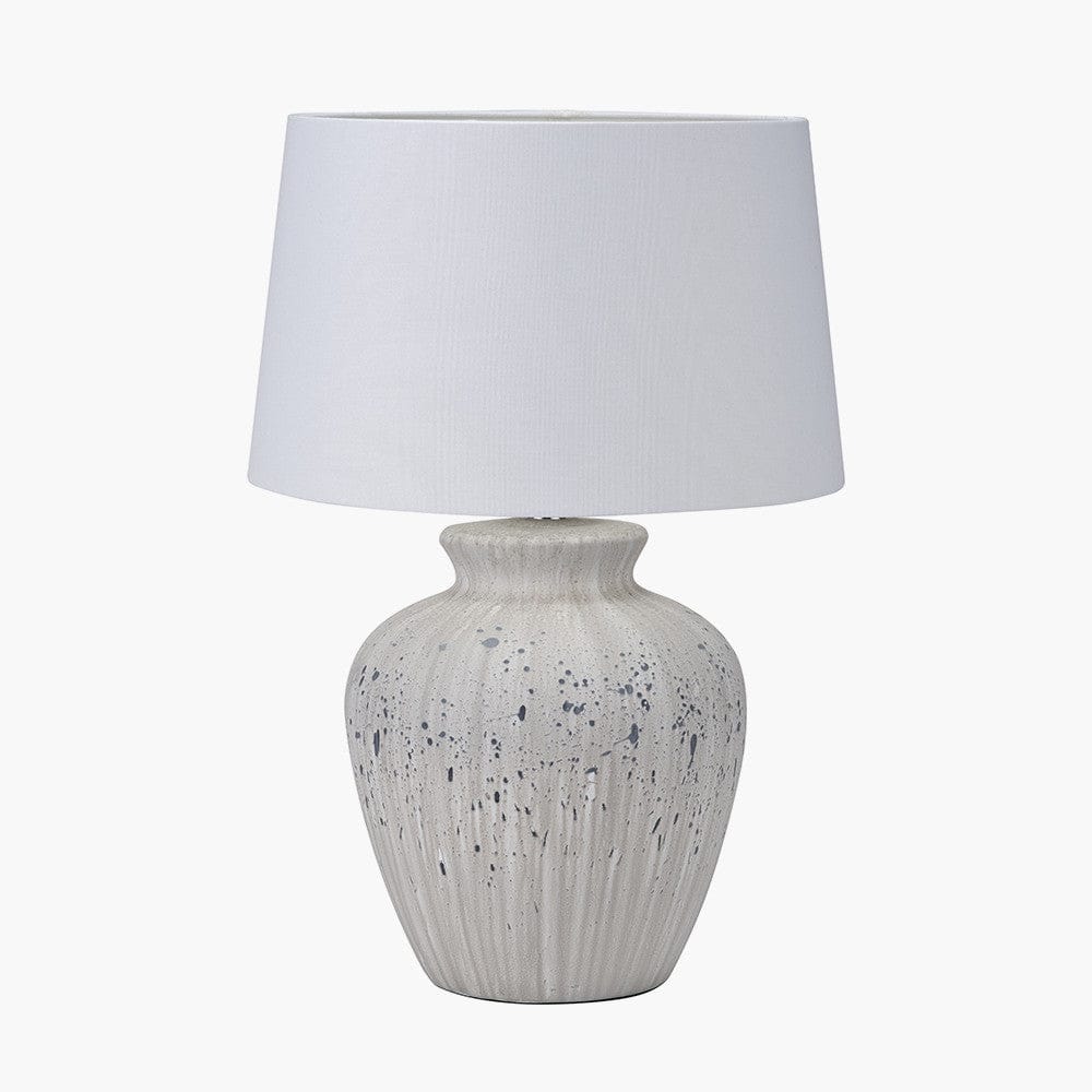 Pacific Lifestyle Lighting Kalli White and Grey Flecked Ceramic Table Lamp House of Isabella UK