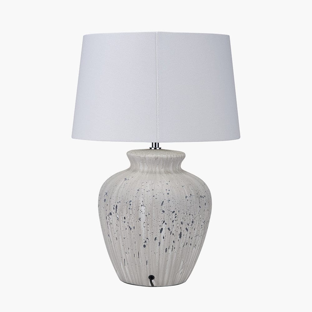 Pacific Lifestyle Lighting Kalli White and Grey Flecked Ceramic Table Lamp House of Isabella UK
