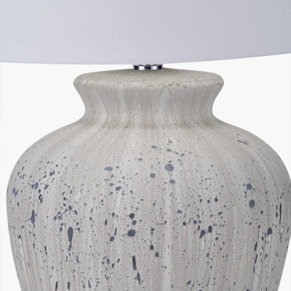 Pacific Lifestyle Lighting Kalli White and Grey Flecked Ceramic Table Lamp House of Isabella UK