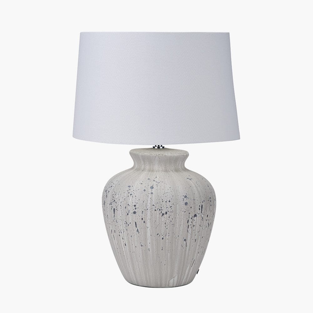 Pacific Lifestyle Lighting Kalli White and Grey Flecked Ceramic Table Lamp House of Isabella UK