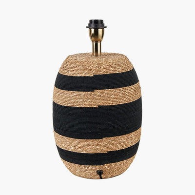 Pacific Lifestyle Lighting Kalutara Black and Natural Sea Grass Tall Table Lamp House of Isabella UK