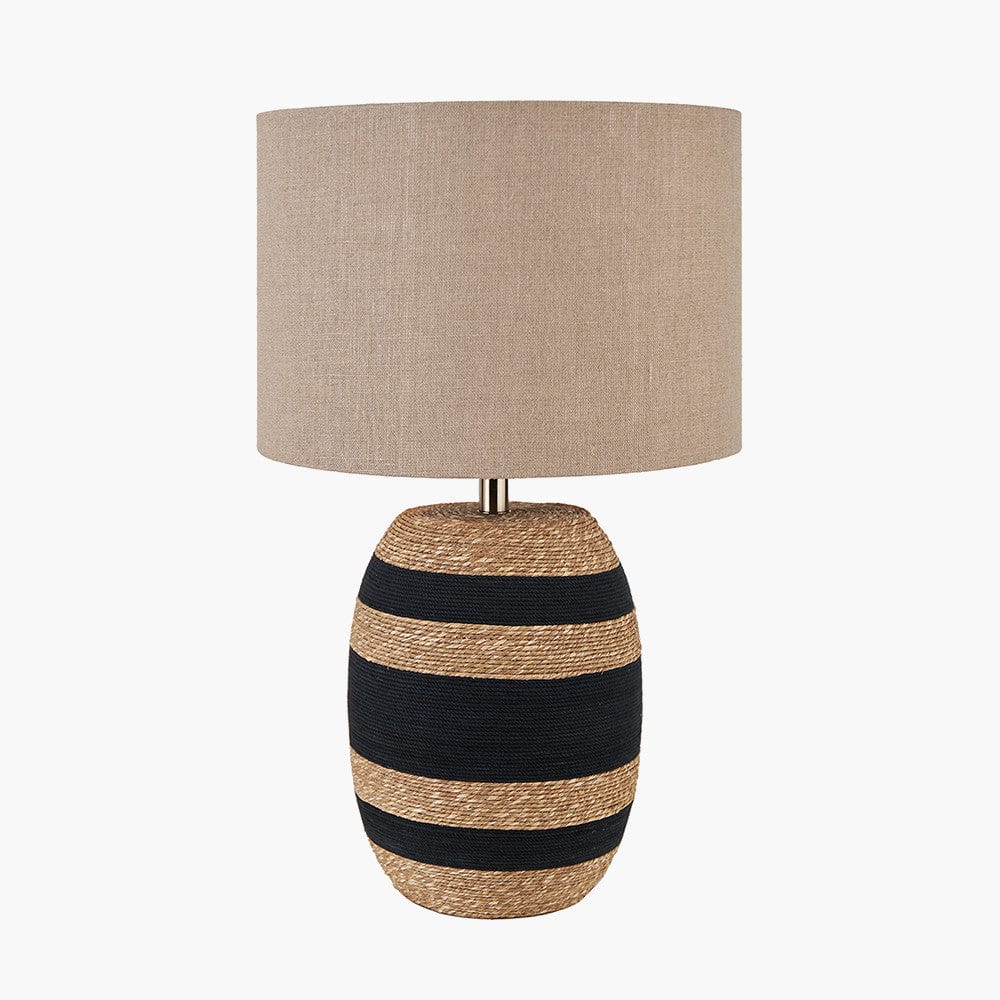 Pacific Lifestyle Lighting Kalutara Black and Natural Sea Grass Tall Table Lamp House of Isabella UK