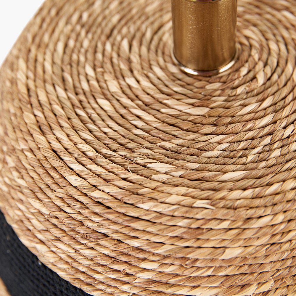 Kalutara Black and Natural Sea Grass Tall Table Lamp.