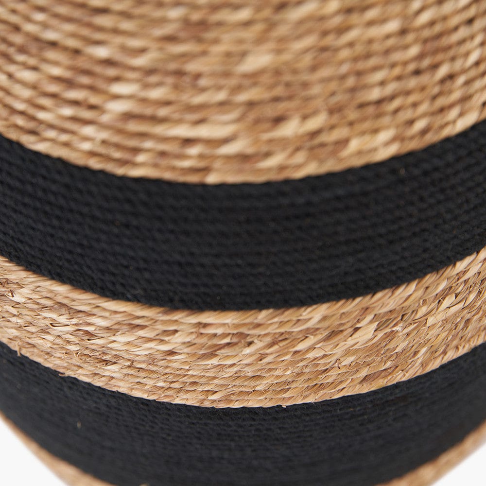 Kalutara Black and Natural Sea Grass Tall Table Lamp.