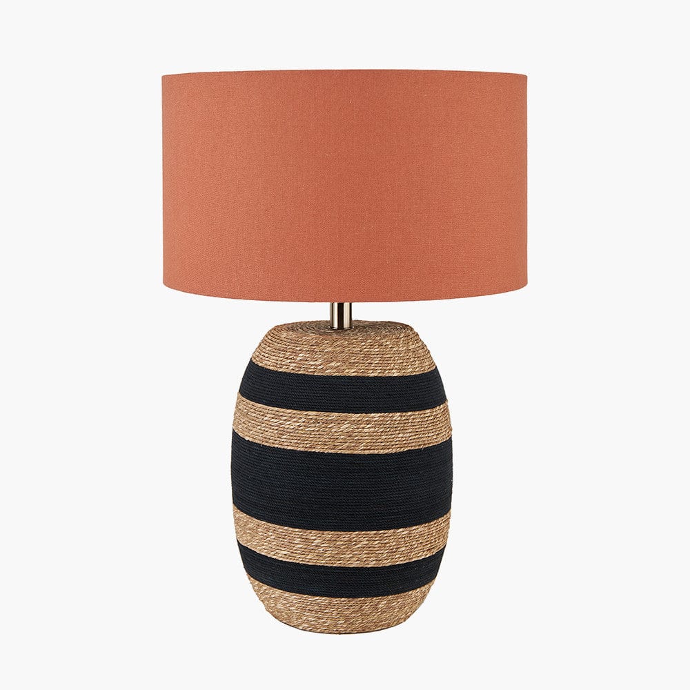Kalutara Black and Natural Sea Grass Tall Table Lamp.