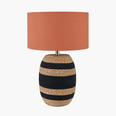 Pacific Lifestyle Lighting Kalutara Black and Natural Sea Grass Tall Table Lamp House of Isabella UK