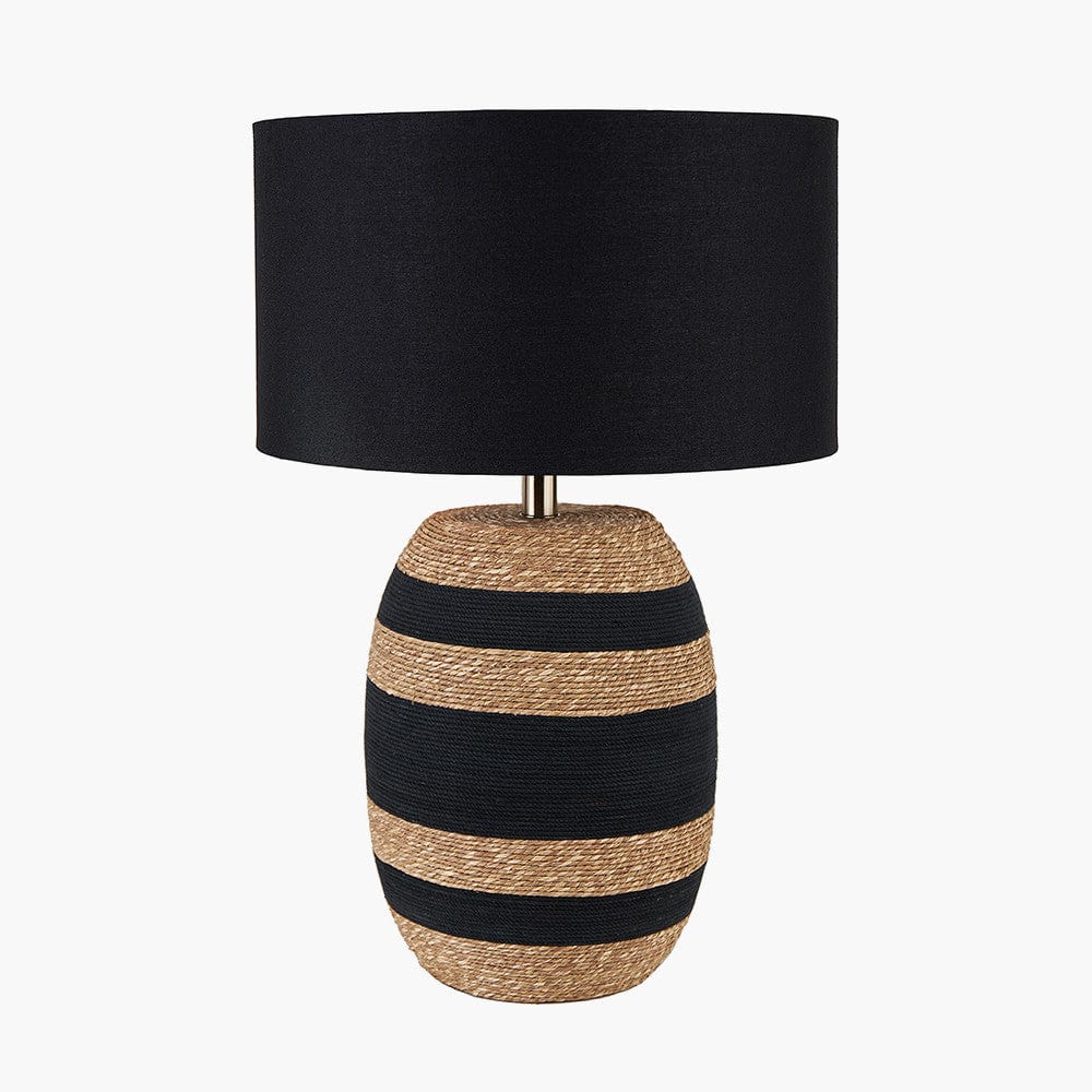 Kalutara Black and Natural Sea Grass Tall Table Lamp.