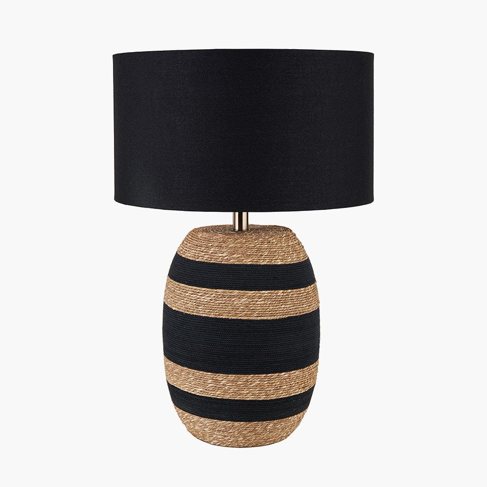 Pacific Lifestyle Lighting Kalutara Black and Natural Sea Grass Tall Table Lamp House of Isabella UK