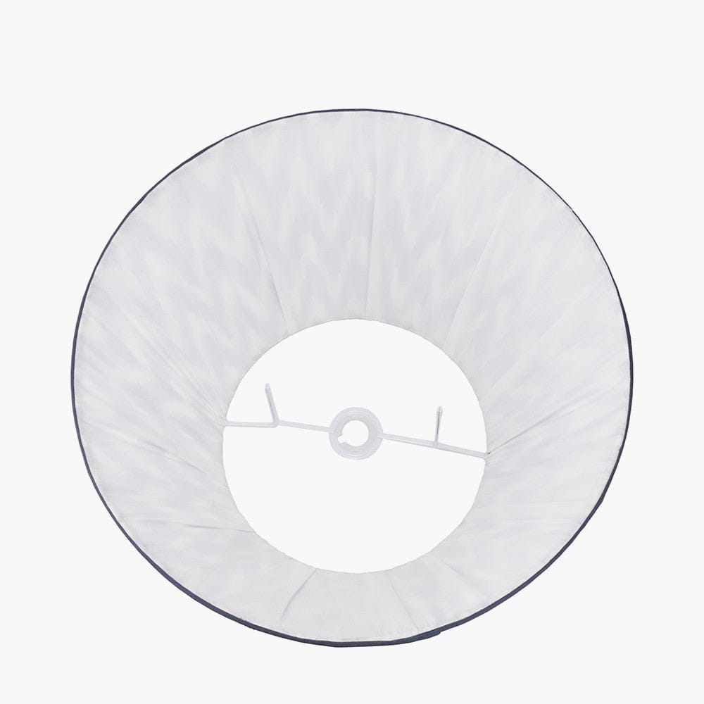 Pacific Lifestyle Lighting Kamilah 45cm Blue Chevron Patterned Mushroom Pleat Tapered Lamp Shade House of Isabella UK