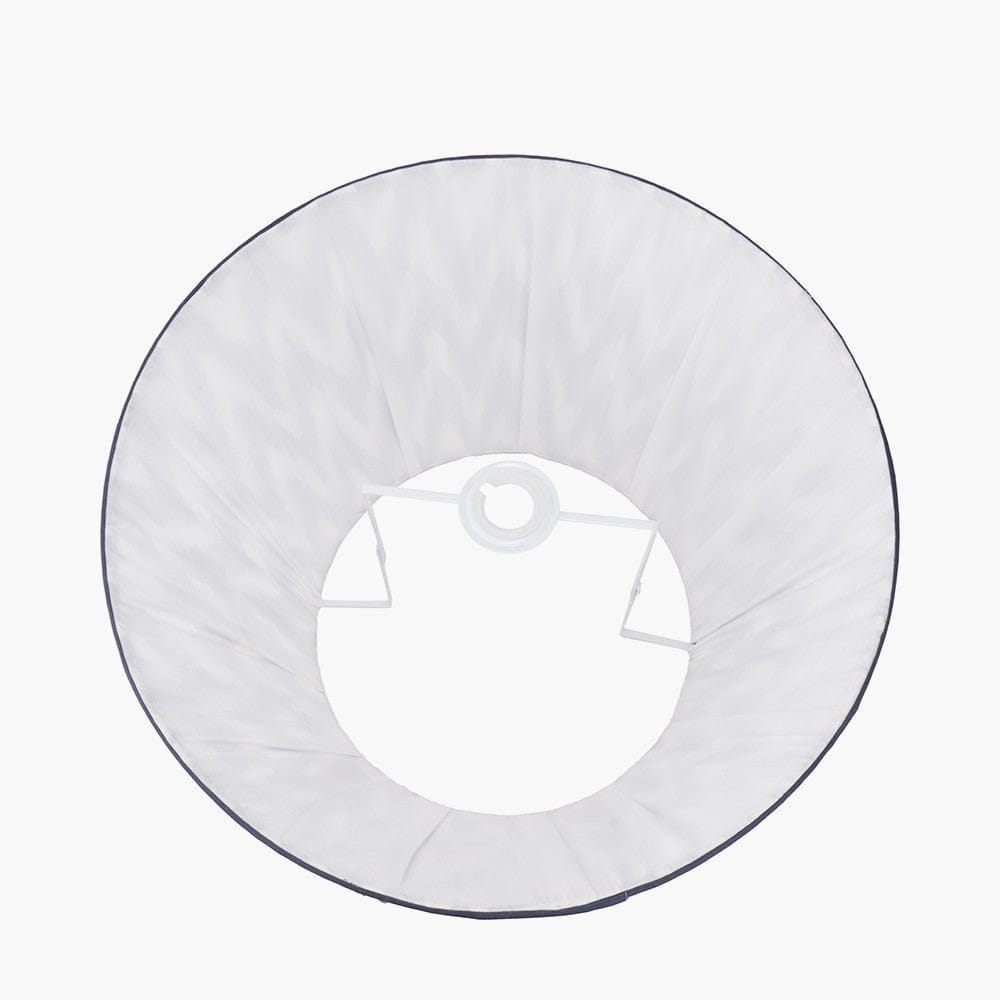 Pacific Lifestyle Lighting Kamilah 45cm Blue Chevron Patterned Mushroom Pleat Tapered Lamp Shade House of Isabella UK