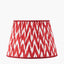 Pacific Lifestyle Lighting Kamilah 45cm Red Chevron Patterned Mushroom Pleat Tapered Lamp Shade House of Isabella UK
