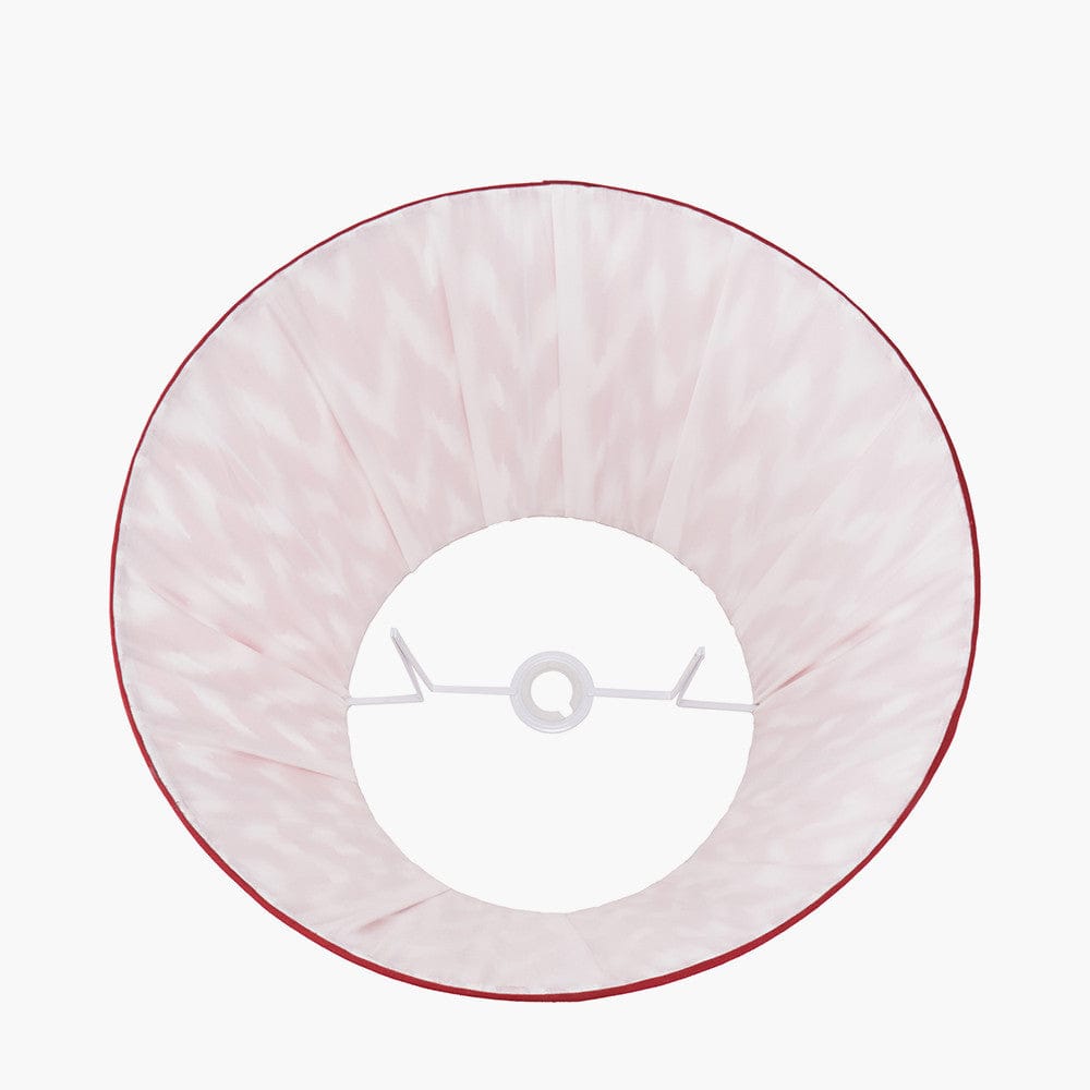 Pacific Lifestyle Lighting Kamilah 45cm Red Chevron Patterned Mushroom Pleat Tapered Lamp Shade House of Isabella UK