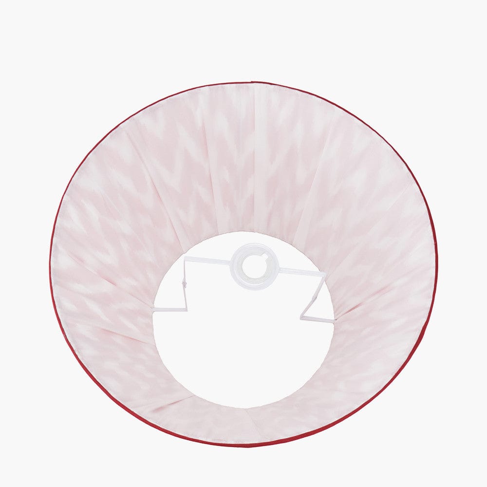 Pacific Lifestyle Lighting Kamilah 45cm Red Chevron Patterned Mushroom Pleat Tapered Lamp Shade House of Isabella UK