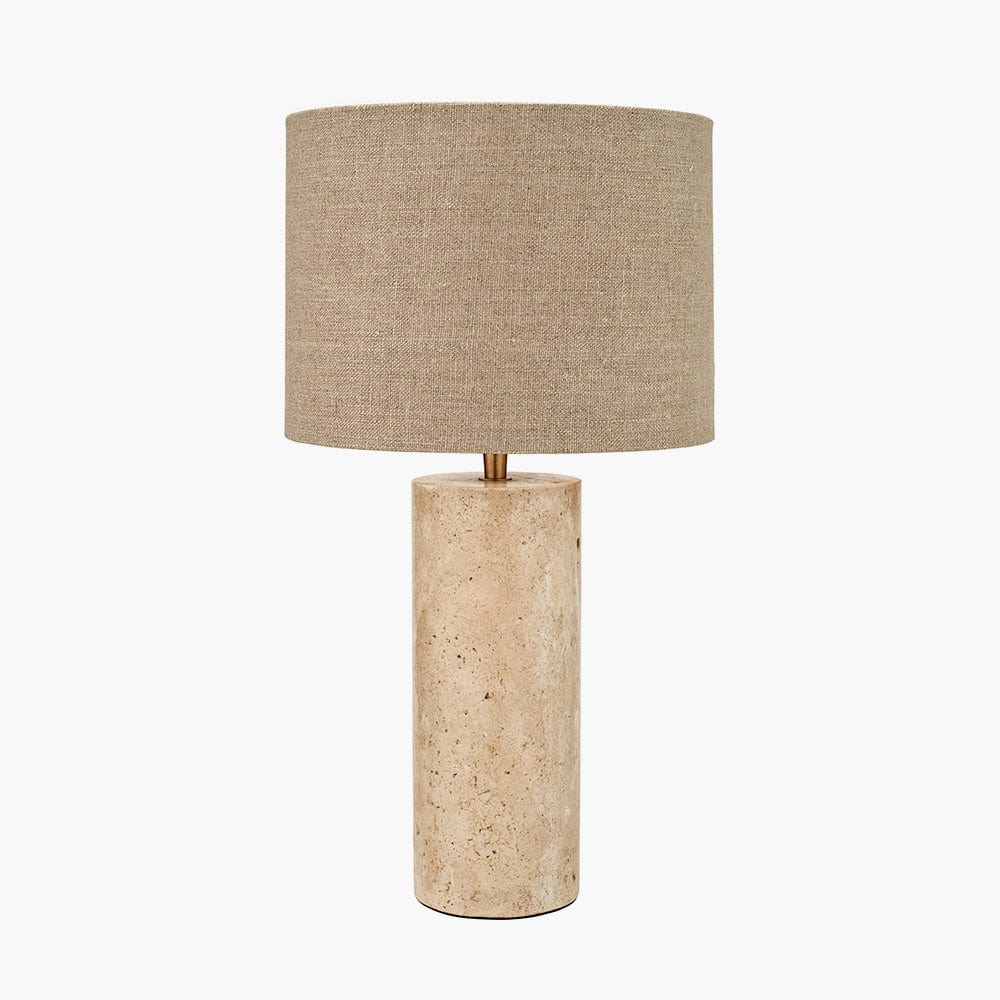 Pacific Lifestyle Lighting Kanoa Limestone Cylinder Table Lamp House of Isabella UK