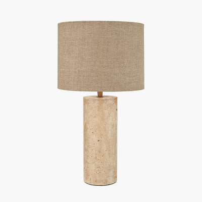 Pacific Lifestyle Lighting Kanoa Limestone Cylinder Table Lamp House of Isabella UK